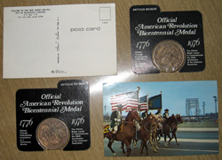 Bicentennial medals and postcards